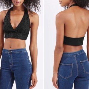🐰NWT Topshop Black Lace Sexy Halter Top Bralette